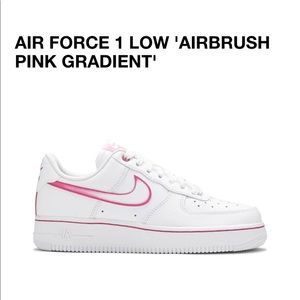 Womens Nike Air Force 1 - pink swoosh - platform